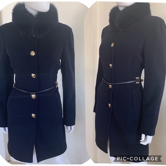 New‎ Woman's Removable Raccoon Fur Collar Coat - Picture 4 of 8